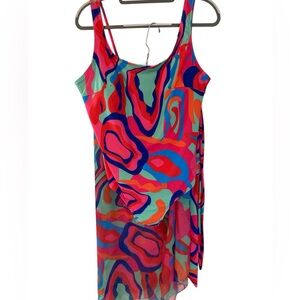 Vibrant Multicolor Abstract size 16 2 piece bathing suit